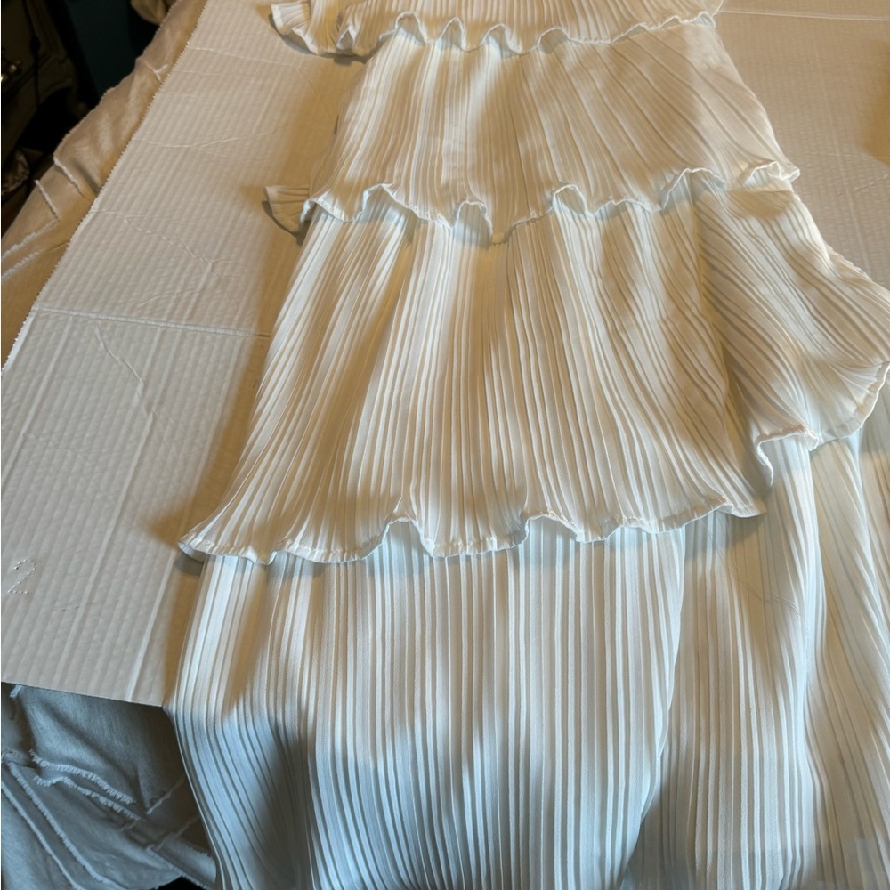 One shoulder tiered layered chiffon party dress size small - Picture 5 of 6